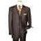 Extrema by Zanetti Brown With Chocolate/Black Stripes Super 120's Wool Vested Suit TQ42959